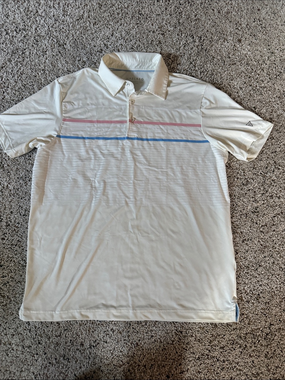 Polo with Pink & Blue Chest Stripes